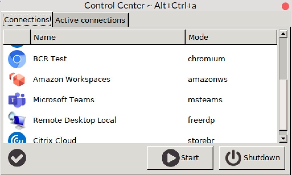 Use Control Center to easily manage connections and sessions