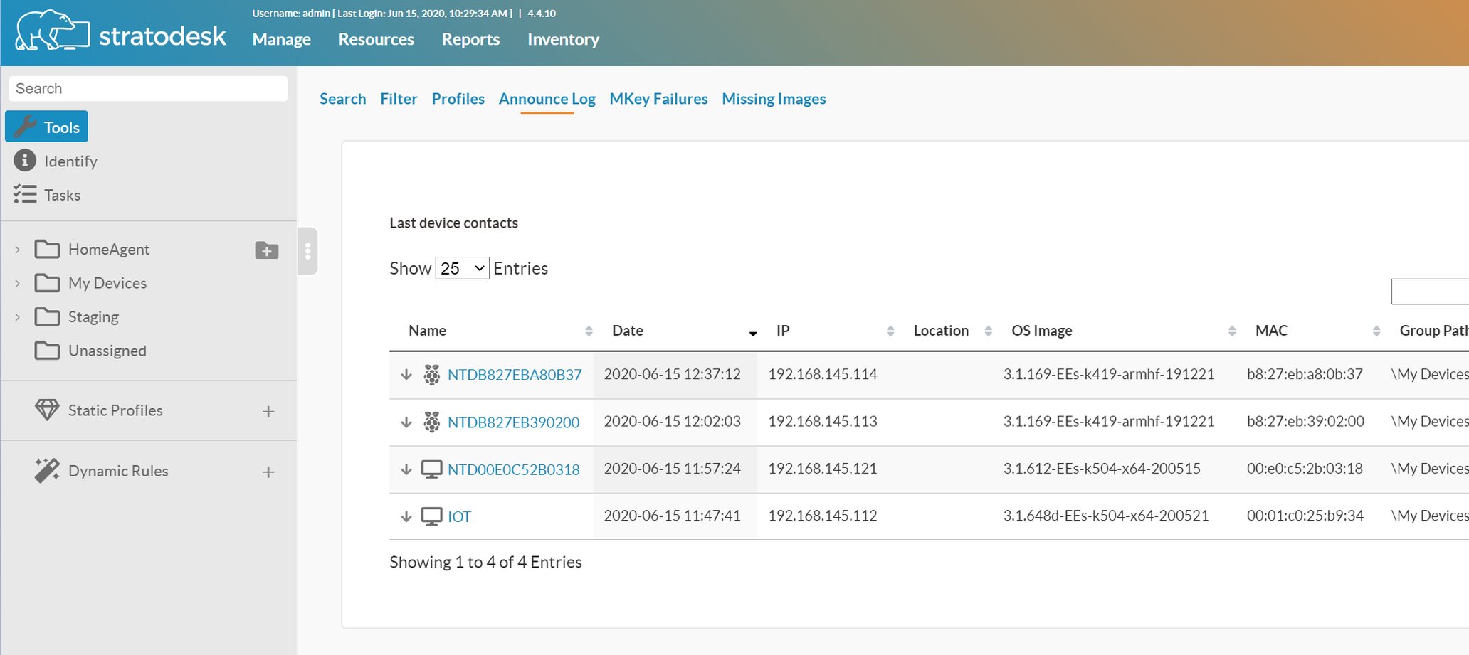 Search for client devices in Stratodesk NoTouch Center