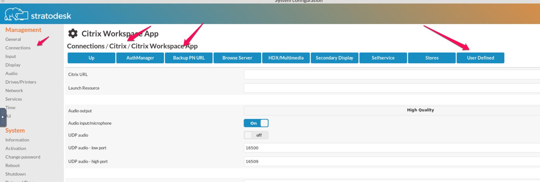 Advance Configuration of the Citrix Receiver